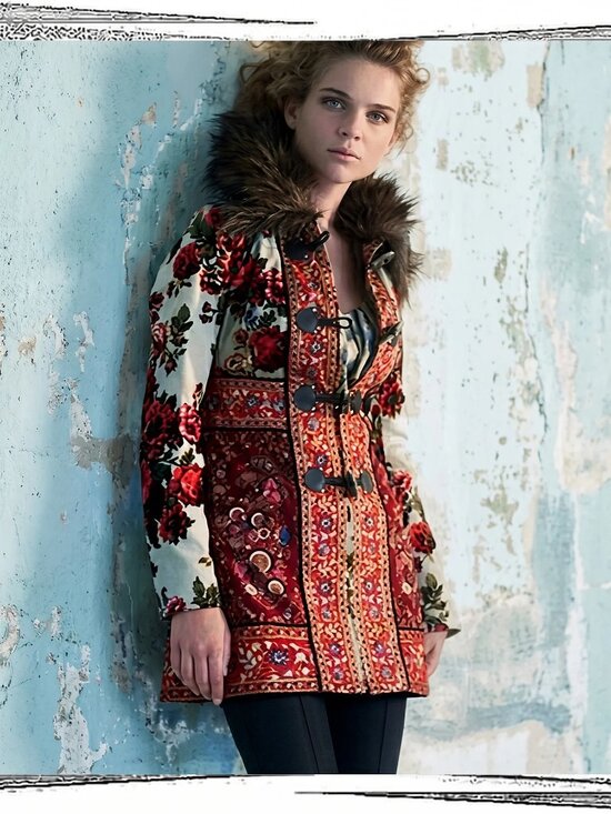 Anthropologie Jackets & Blazers - Vintage 2010  Rare Karelia Velvet Embroidered Red Coat / Jacket (4) by Elevenses